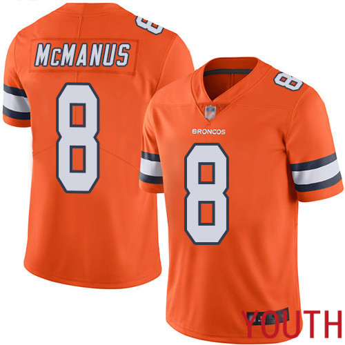 Youth Denver Broncos 8 Brandon McManus Limited Orange Rush Vapor Untouchable Football NFL Jersey